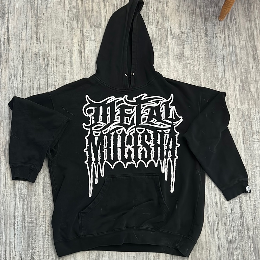 Men’s black and white metal mulisha  hoodie size 2XL